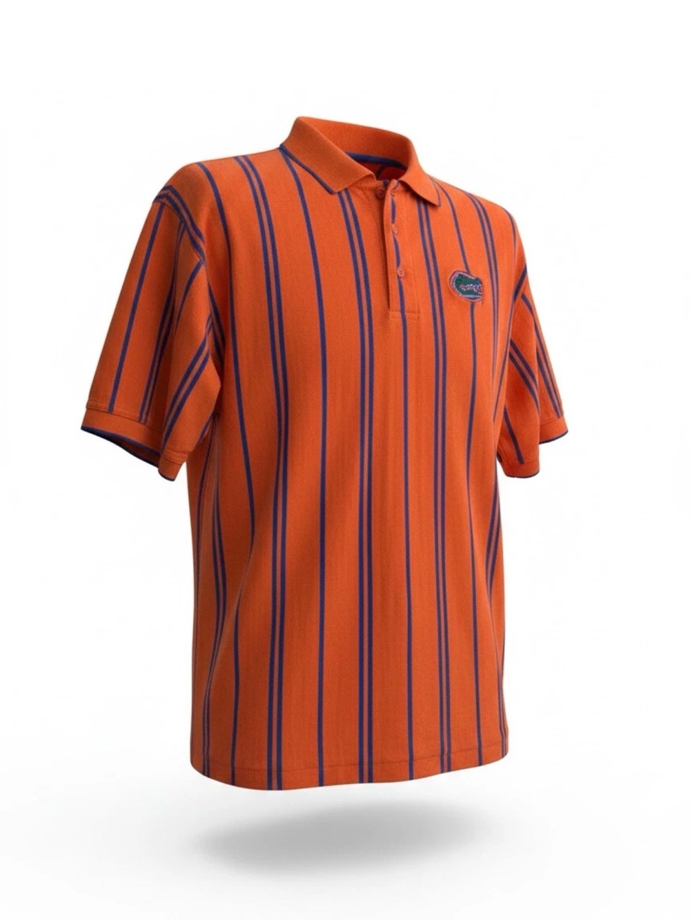 Vintage Florida Gators Polo Shirt Mens L Orange Blue Striped Boca Classics NCAA